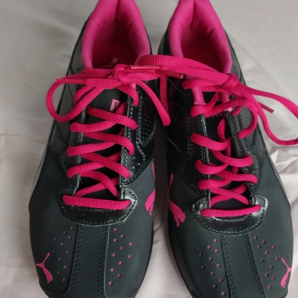 Puma Tazon 6 Women's Sz 8 Athletic Running Shoes Black Leather /Pink #18987702 - Picture 9 of 11